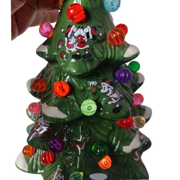 Disney Parks Ceramic Christmas Tree Figurine With Mickey & Friends Light-Up - Picture 11 of 12